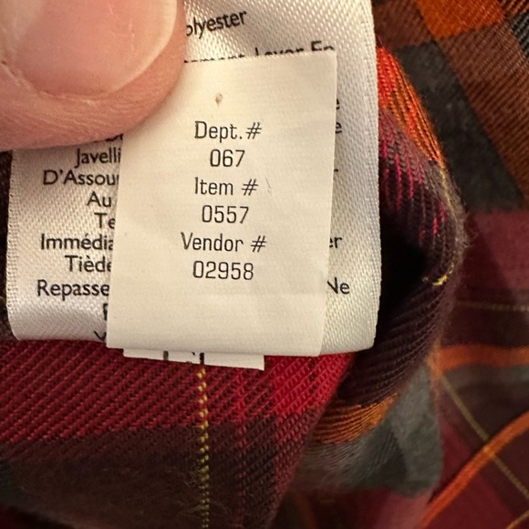 Eddie Bauer Shirt Men’s Small Red Polyester Button Up Long Sleeve Plaid - Picture 6 of 10